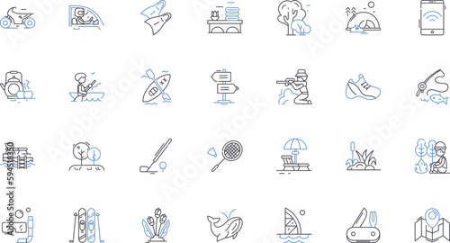 Wildlife safari line icons collection. Wildlife, Safari, Adventure, Jungle, Serengeti, Safari park, Memorable vector and linear illustration. Natural,Conservation,Exotic outline signs set