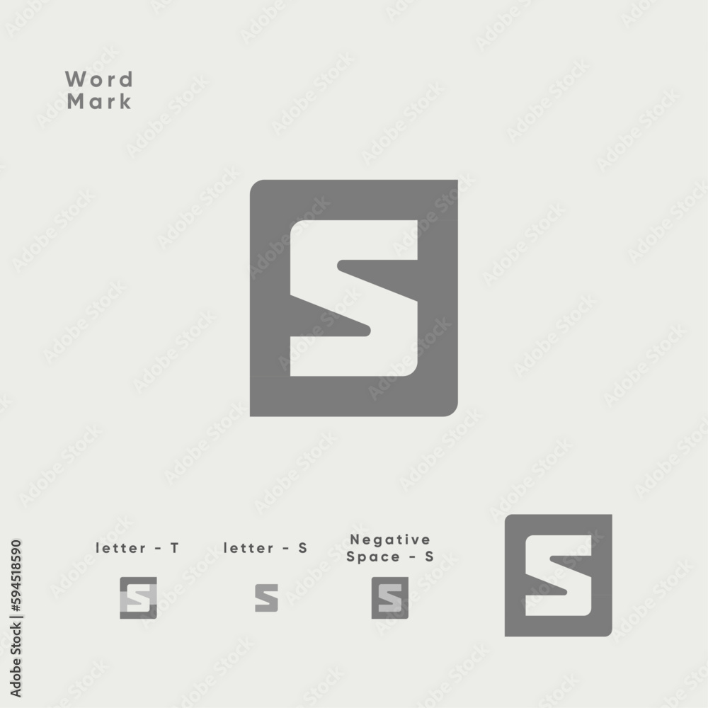 Letter S Modern negative space Logo Template Vector. S monogram logo ...
