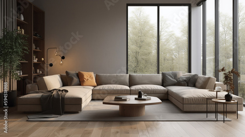 A modern living room, generative ai © Boinah