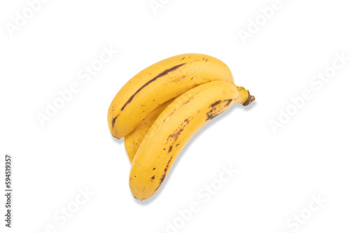Bunch of realistic bananas from the canary islands isolated on white background