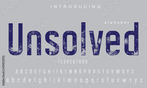 Unsolved font. Elegant alphabet letters font and number. Classic Copper Lettering Minimal Fashion Designs. Typography fonts regular uppercase and lowercase. vector illustration