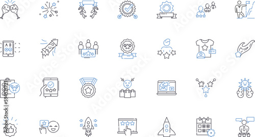 Resourceful masters line icons collection. Innovative, Adaptable, Creative, Resourceful, Skilled, Solution-oriented, Versatile vector and linear illustration. Cunning,Proficient,Enterprising outline