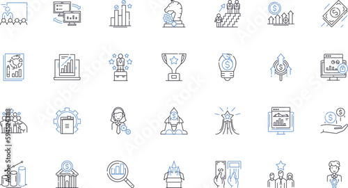 Strategic scrutiny line icons collection. Analysis, Evaluation, Assessment, Research, Examination, Insight, Interpretation vector and linear illustration. Diagnosis,Review,Investigation outline signs