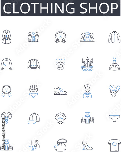 Clothing shop line icons collection. Progress, Advancement, Development, Improvement, Expansion, Strengthening, Evolution vector and linear illustration. Advancement,Flourishing,Growth outline signs