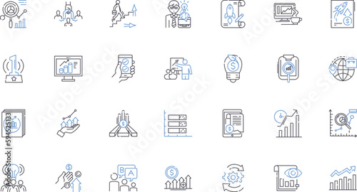 Enhancement line icons collection. Improvement, Enhancement, Advancement, Development, Upgrade, Progress, Amelioration vector and linear illustration. Enrichment,Evolution,Refinement outline signs set