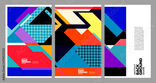 Vector colorful geometric abstract background for summer banner