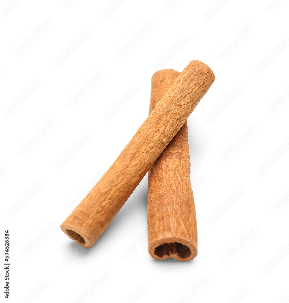 Cinnamon sticks on white background Cinnamon sticks on white background