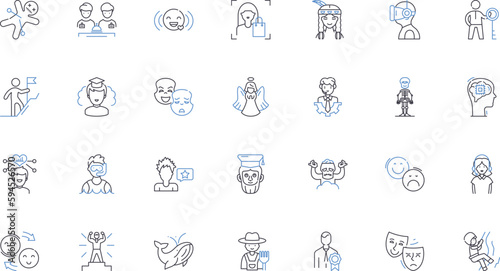 Employee administration line icons collection. Payroll, Benefits, HR, Onboarding, Offboarding, Employment, Salaries vector and linear illustration. Compensation,Performance,Training outline signs set