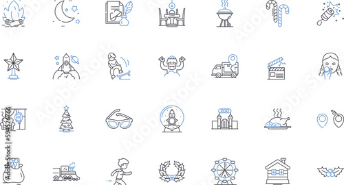 Party establishment line icons collection. Elite, Insiders, Power, Politics, Influence, Establishment, Control vector and linear illustration. Authority,Dominion,Manipulation outline signs set
