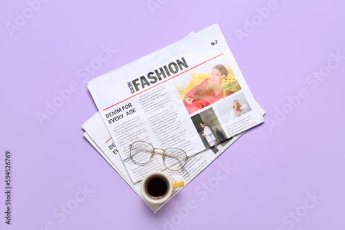 Newspapers with eyeglasses ...