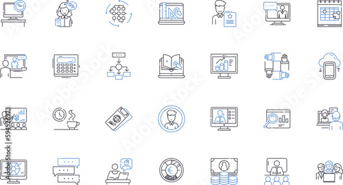Establishment course line icons collection. Development, Planning, Implementation, Design, Management, Strategy, Structure vector and linear illustration. Curriculum,Leadership,Administration outline