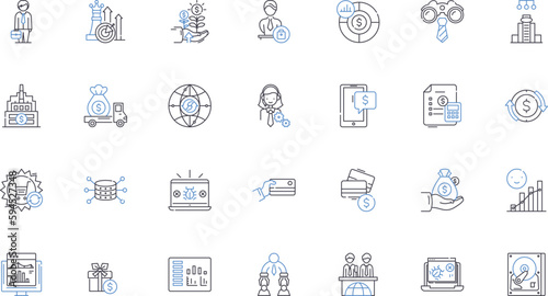 Joint venture line icons collection. Partnership, Collaboration, Alliance, Synergy, Merger, Cooperation, Integration vector and linear illustration. Shared,Joint,Mutual outline signs set