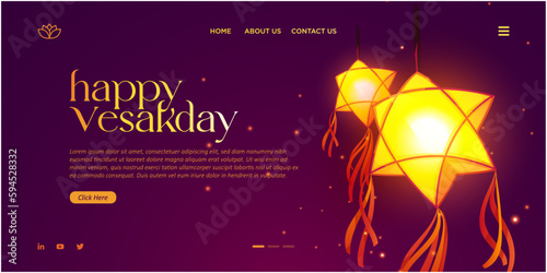 Happy Vesak Day Template WIth Vesak Lanterns 2