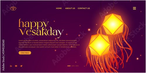 Happy Vesak Day Template WIth Vesak Lanterns 3