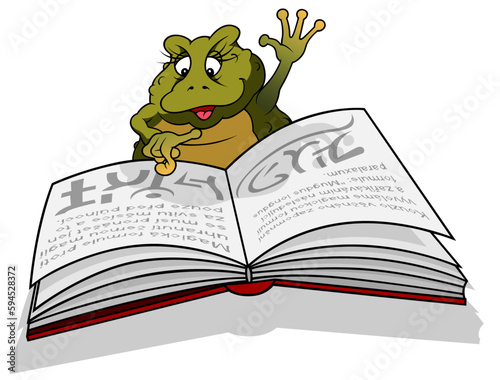 A Green Frog Reads in an Open Book © Roman Dekan