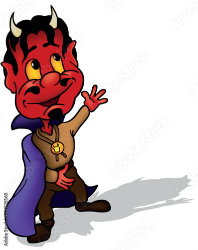 Red Horned Devil with Smile...