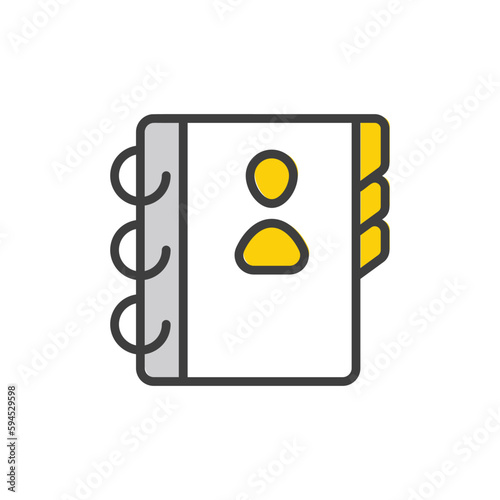 Contact Book icon design with white background stock illustration