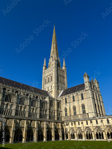  view of the Norwich Cathedral. Selective focus © Nadya