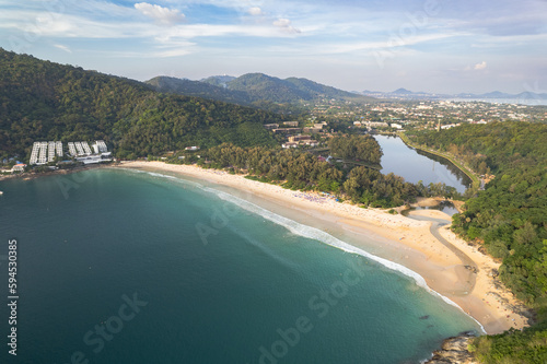 Aerial Footage/Video of Nai Harn Beach in Rawai, Phuket