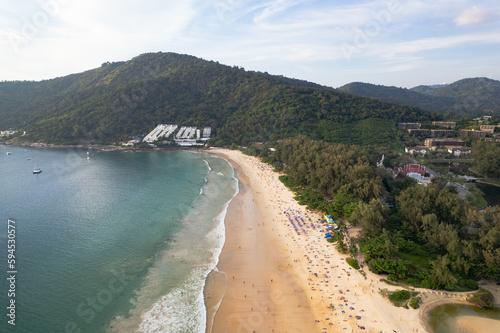 Aerial Footage Video of Nai Harn Beach in Rawai  Phuket