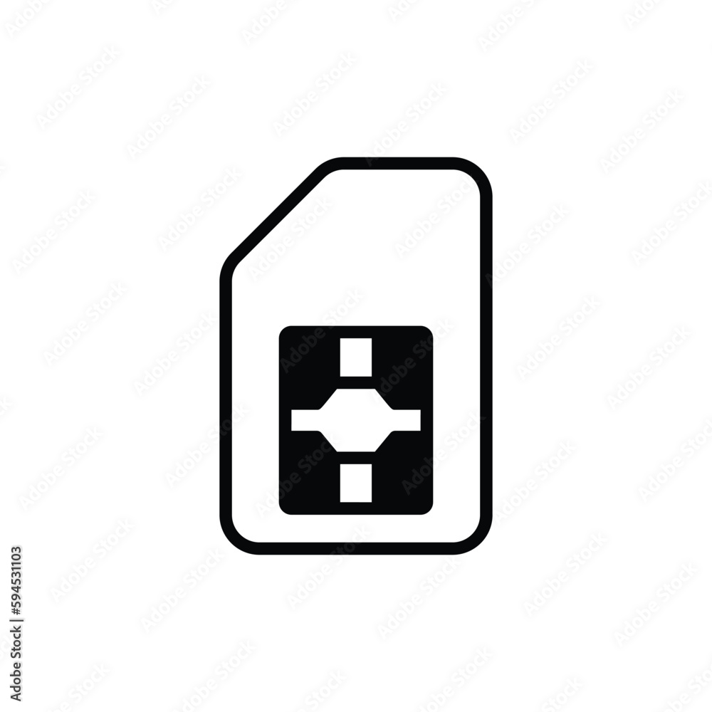Sim Card icon design with white background stock illustration Sim Card icon design with white background stock illustration
