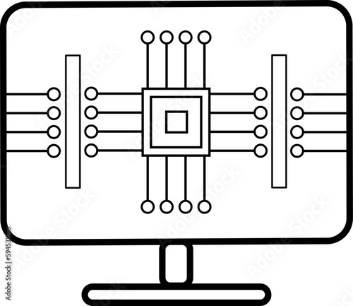 Bildschirm mit elektronischen Schaltkreisen - Entwicklung