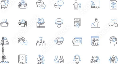 Resort Industry line icons collection. Relaxation, Adventure, Luxury, Entertainment, Beach, Spa, Golf vector and linear illustration. Scenic,Waterpark,Pool outline signs set