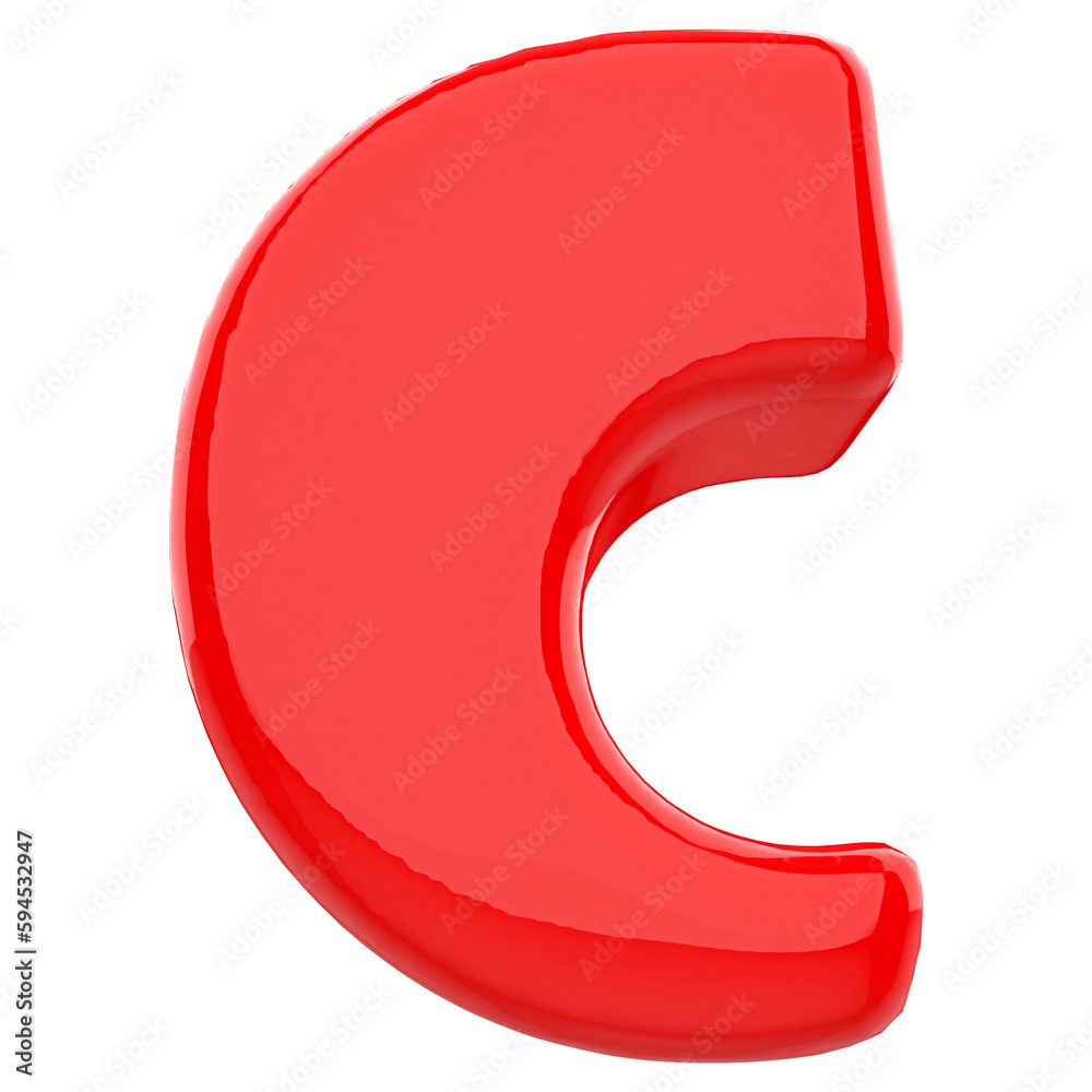 3d letter C red font 3d letter C red font