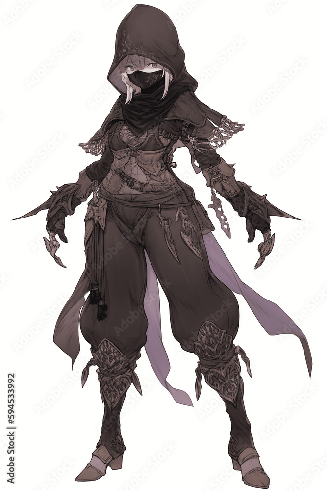 女性キャラクターの全身イラスト(AI generated image) 女性キャラクターの全身イラスト(AI generated image)