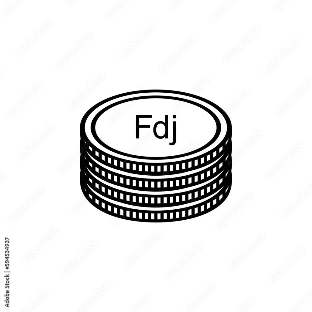 Djibouti Currency Symbol, Djiboutian Franc Icon, DJF Sign. Vector Illustration Djibouti Currency Symbol, Djiboutian Franc Icon, DJF Sign. Vector Illustration