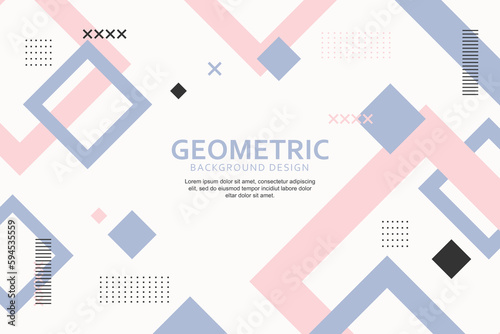 Colorful geometric background with flat shapes design