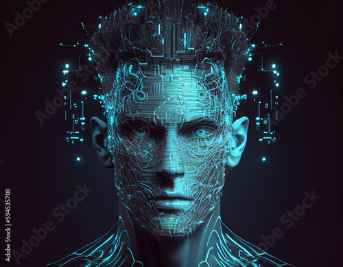 Concept of an artificial intelligence as a futuristic person