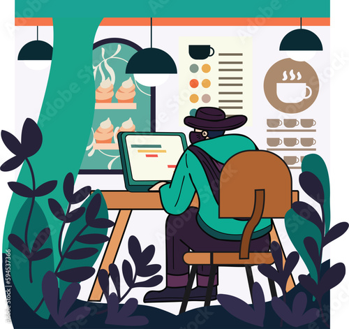 Thieves and Hackers illustration in doodle style