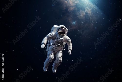 Astronaut in orbit space. Generate Ai