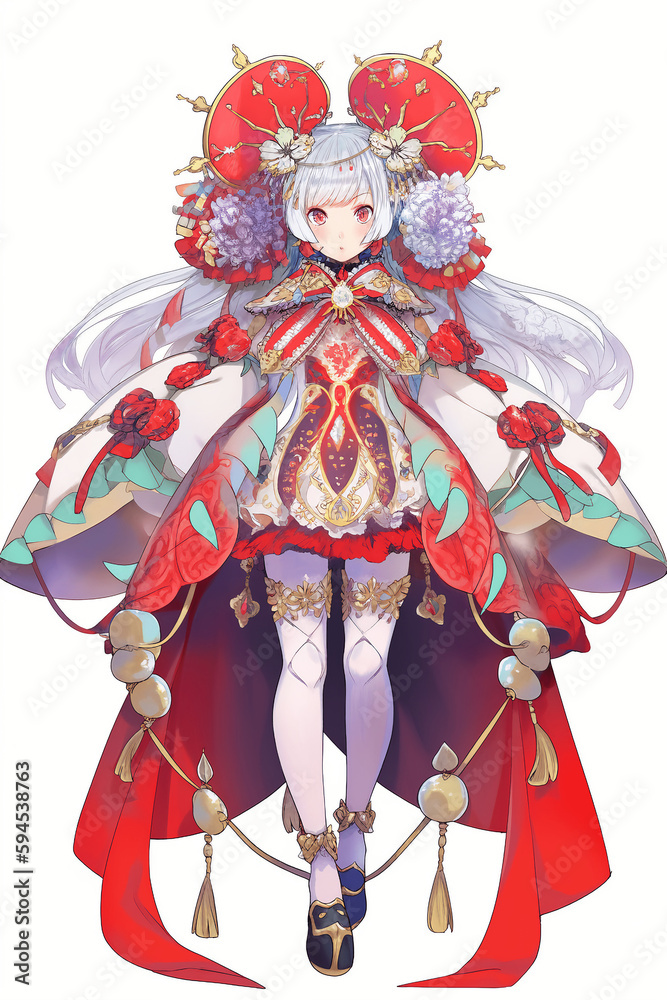 女性キャラクターの全身イラスト(AI generated image) 女性キャラクターの全身イラスト(AI generated image)