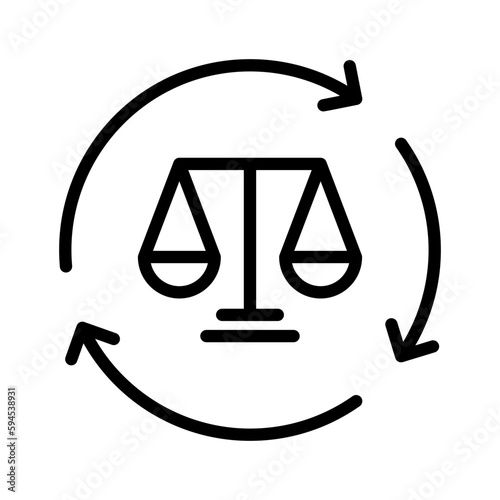 Regulation outline icon for miscellaneous, justice, scale, legal, law, balance, court, scale, arrow, arrows, business and finance logo 
