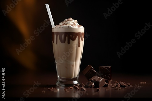 Chocolate vanilla milkshake. Generate Ai