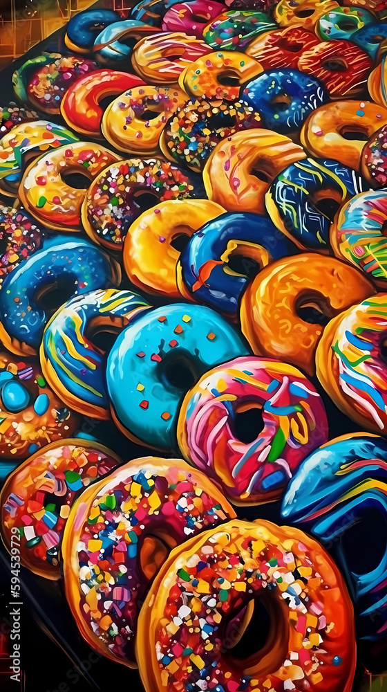 Psychedelic Donuts created with Generative AI Technology