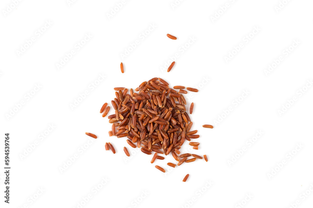 Fototapeta premium Red rice closeup on white