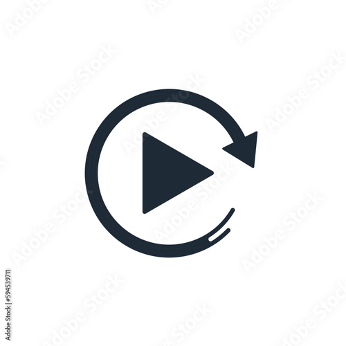 Free Download Button beginning.Start. Vector linear icon isolated on white background - GFXLoad