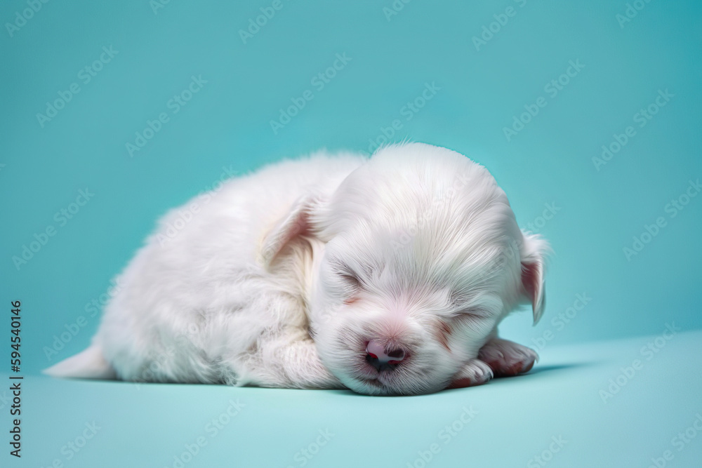 Little cute irresistible puppy dog on pastel background, studio concept, lovely small animal. Illustration, Generative AI. Little cute irresistible puppy dog on pastel background, studio concept, lovely small animal. Illustration, Generative AI.