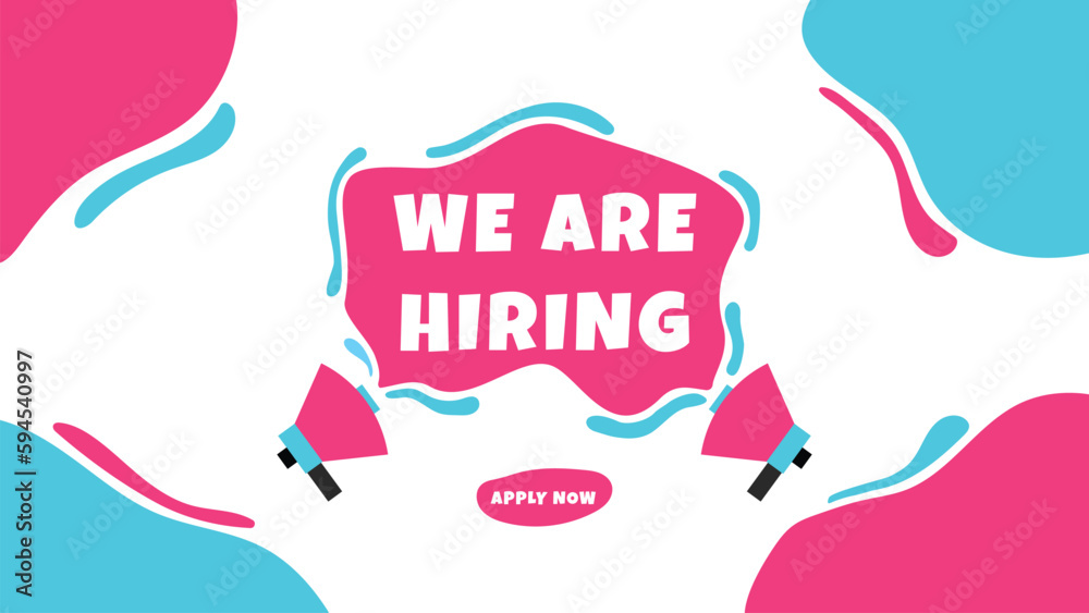 Fototapeta premium Ad templates for opening job openings, with contrasting colors make this template attractive.