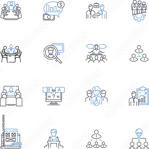Business Authority line icons collection. Leadership, Influence, Control, Power, Authority, Expertise, Reputation vector and linear illustration. Credibility,Dominance,Sovereignty outline signs set