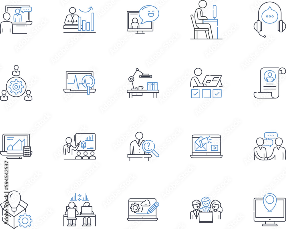 Arrangement line icons collection. Order, Organization, Structuring, Composition, Layout, Positioning, Configuration vector and linear illustration. Systematization,Placement,Classification outline