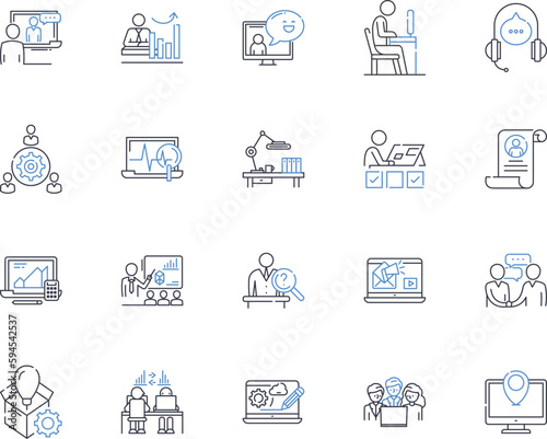 Arrangement line icons collection. Order  Organization  Structuring  Composition  Layout  Positioning  Configuration vector and linear illustration. Systematization Placement Classification outline