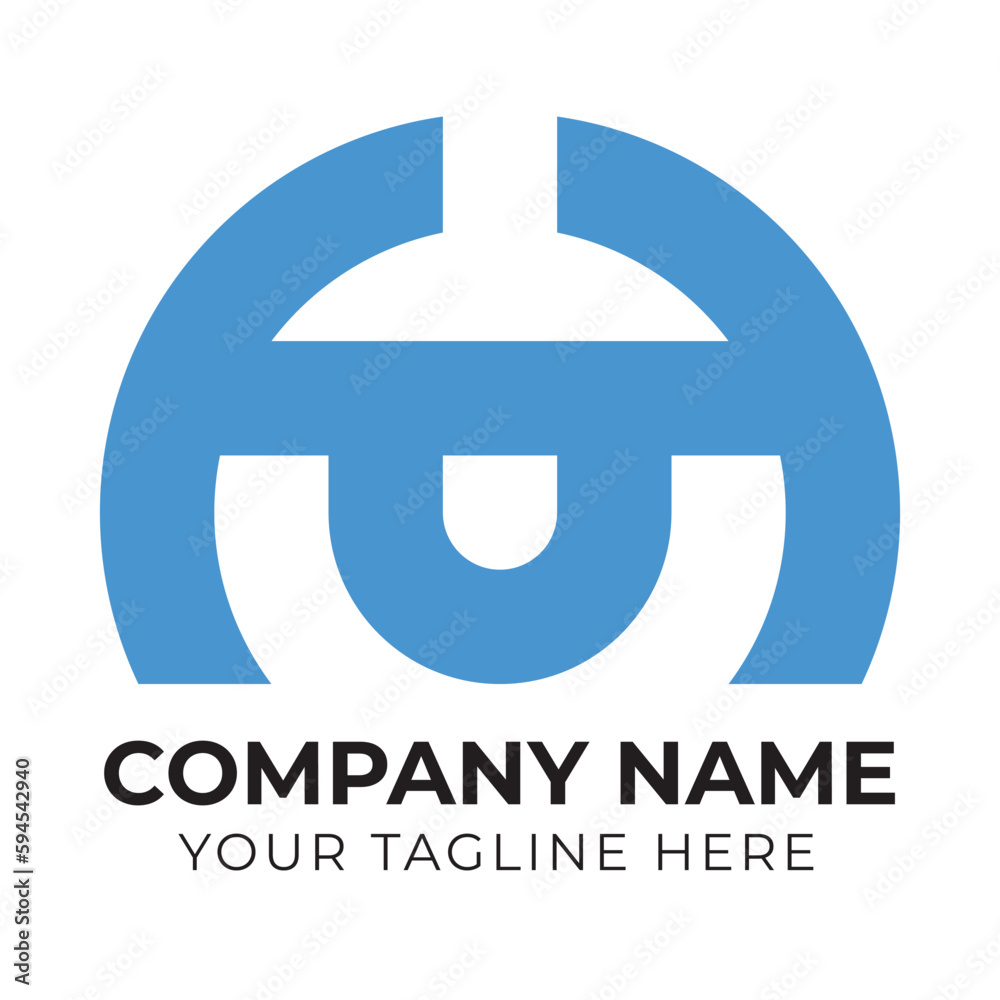 Professional creative modern abstract business HU letter logo design template