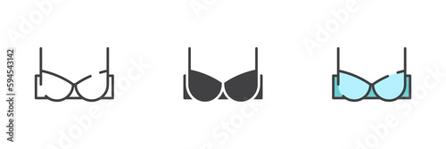Bra different style icon set