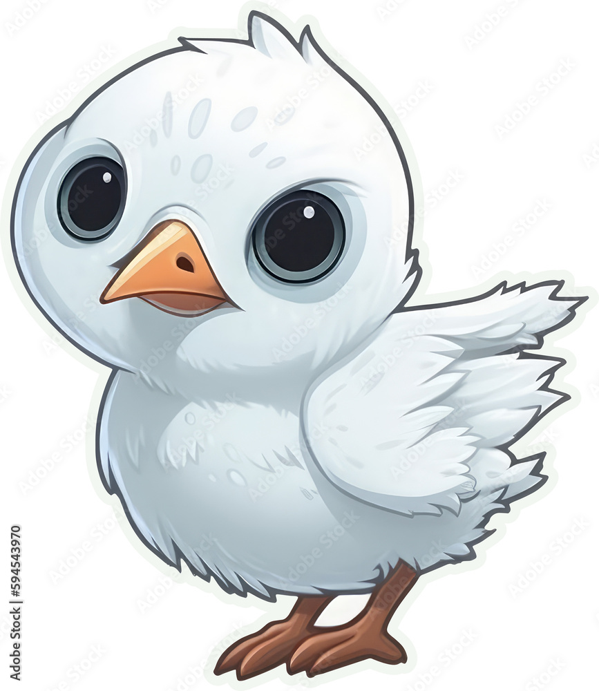 Funny and cute bird transparency sticker, White-tailed Tropicbird.