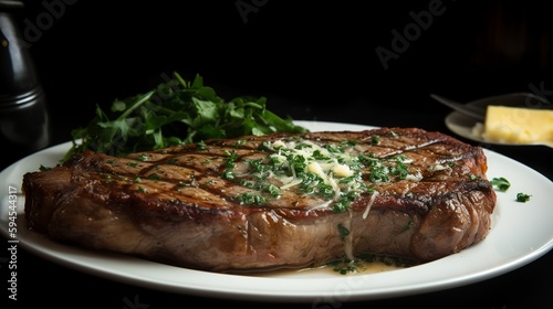 New York Strip Steak with Garlic Butter and Herbs