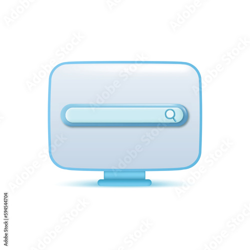 Search bar template for website in computer. Vector